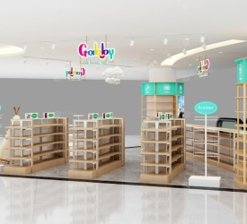 Dự Án Lắp Đặt Hoàn Thiện Cho Gian Hàng Gabby Kệ Sắt Kết Hợp Mâm Gỗ Tại Plaza Hùng Vương