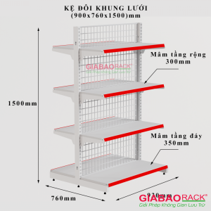 KỆ HAI MẶT CAO 1.5m DÀI 0.9m