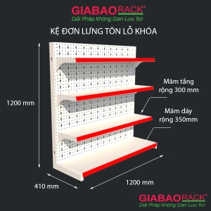 Kệ siêu thị đơn lưng tôn đục lỗ