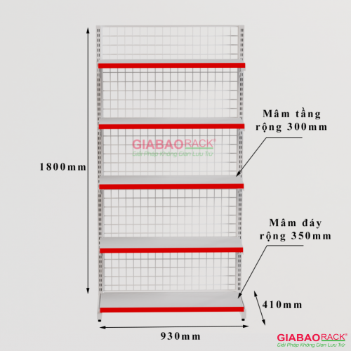 KỆ MỘT MẶT CAO 1,8m DÀI 0,9m