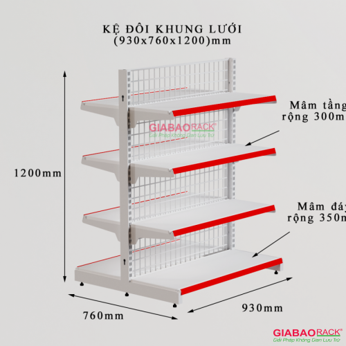 KỆ 2 MẶT CAO 1,2m DÀI 0,9m