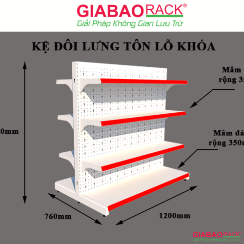 Kệ siêu thị đôi lưng tôn đục lỗ