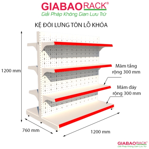 Kệ đôi tôn lỗ cao 1,2m dài 1,2m