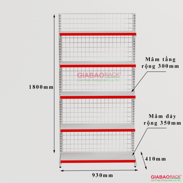 Kệ siêu thị khung lưới gồm gì ?