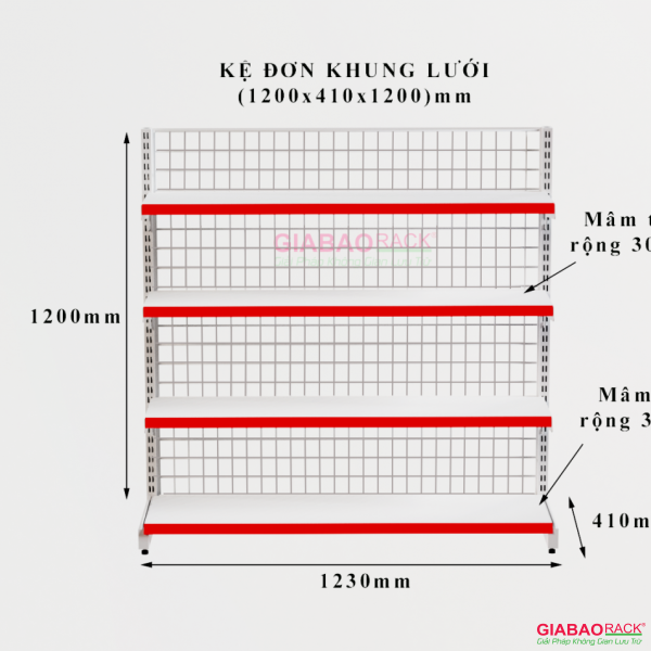 Kệ siêu thị khung lưới gồm gì ?