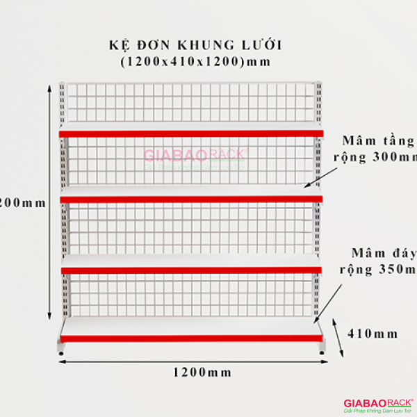 Kệ siêu thị khung lưới gồm gì ?