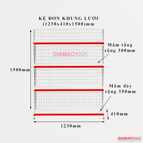 Kệ siêu thị khung lưới gồm gì ?