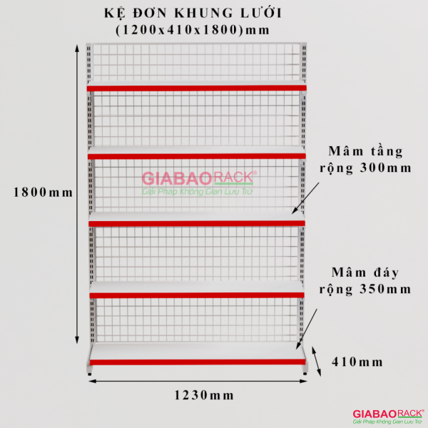 Kệ siêu thị khung lưới gồm gì ?