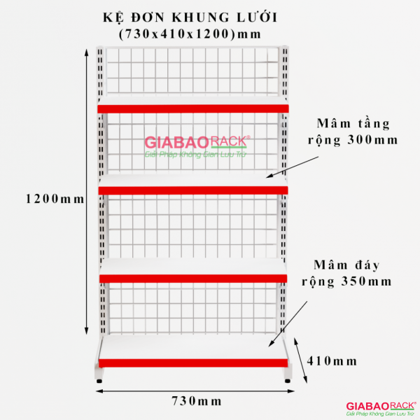 Kệ siêu thị khung lưới gồm gì ?