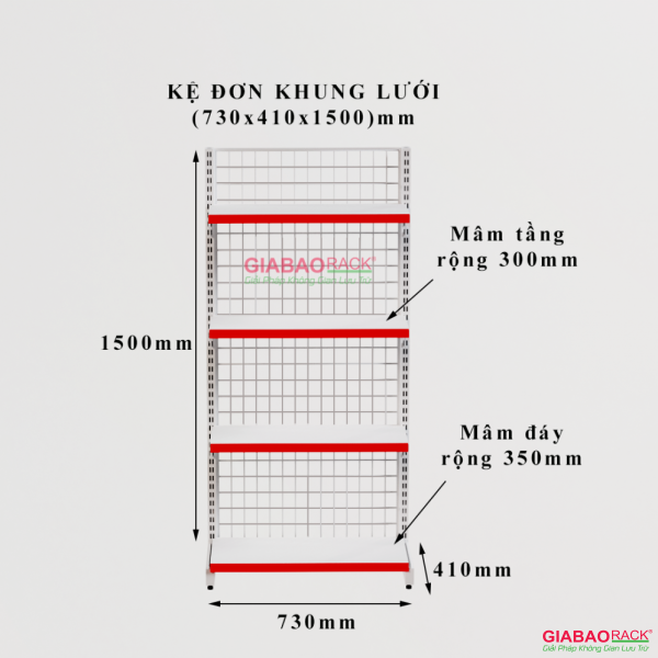 Kệ siêu thị khung lưới gồm gì ?
