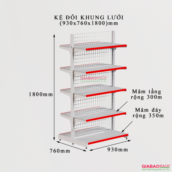 KỆ 2 MẶT CAO 1,8M DÀI 0,9M