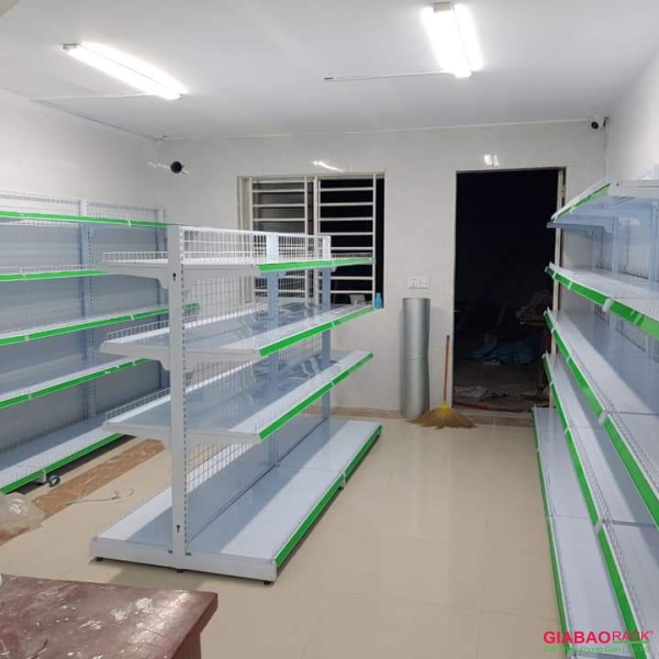 Kệ siêu thị đôi lưng lưới 