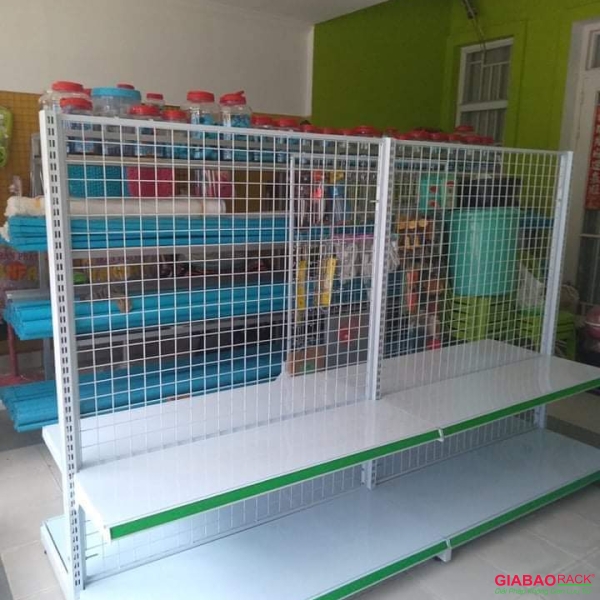 Kệ siêu thị đôi lưng lưới 