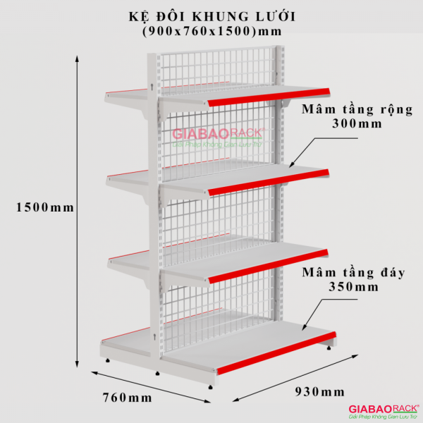 Kệ siêu thị khung lưới gồm gì ?
